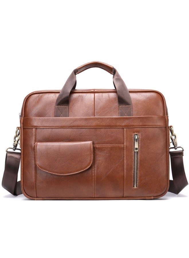 Yoze Laptop bag for men, laptop bag leather, business briefcase, large capacity for 14 inch computer - Image 1